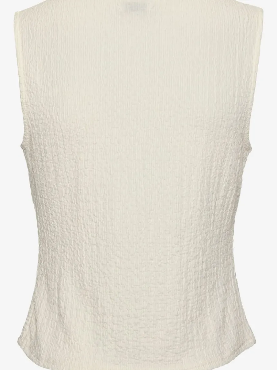 Débardeur gilet à encolure en V et boutons décoratifs