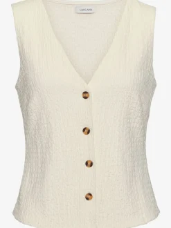 Débardeur gilet à encolure en V et boutons décoratifs