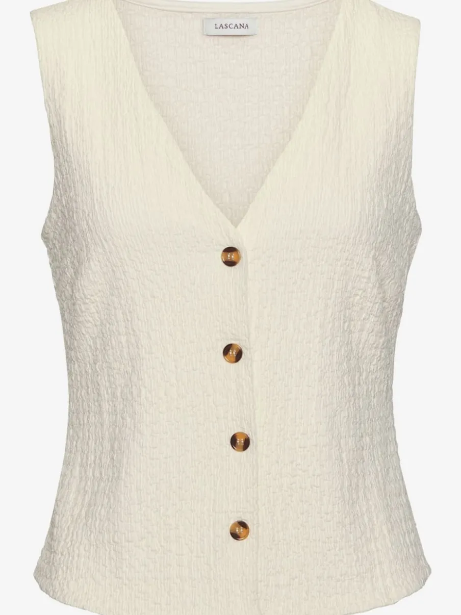 Débardeur gilet à encolure en V et boutons décoratifs