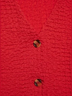 Débardeur gilet à encolure en V et boutons décoratifs