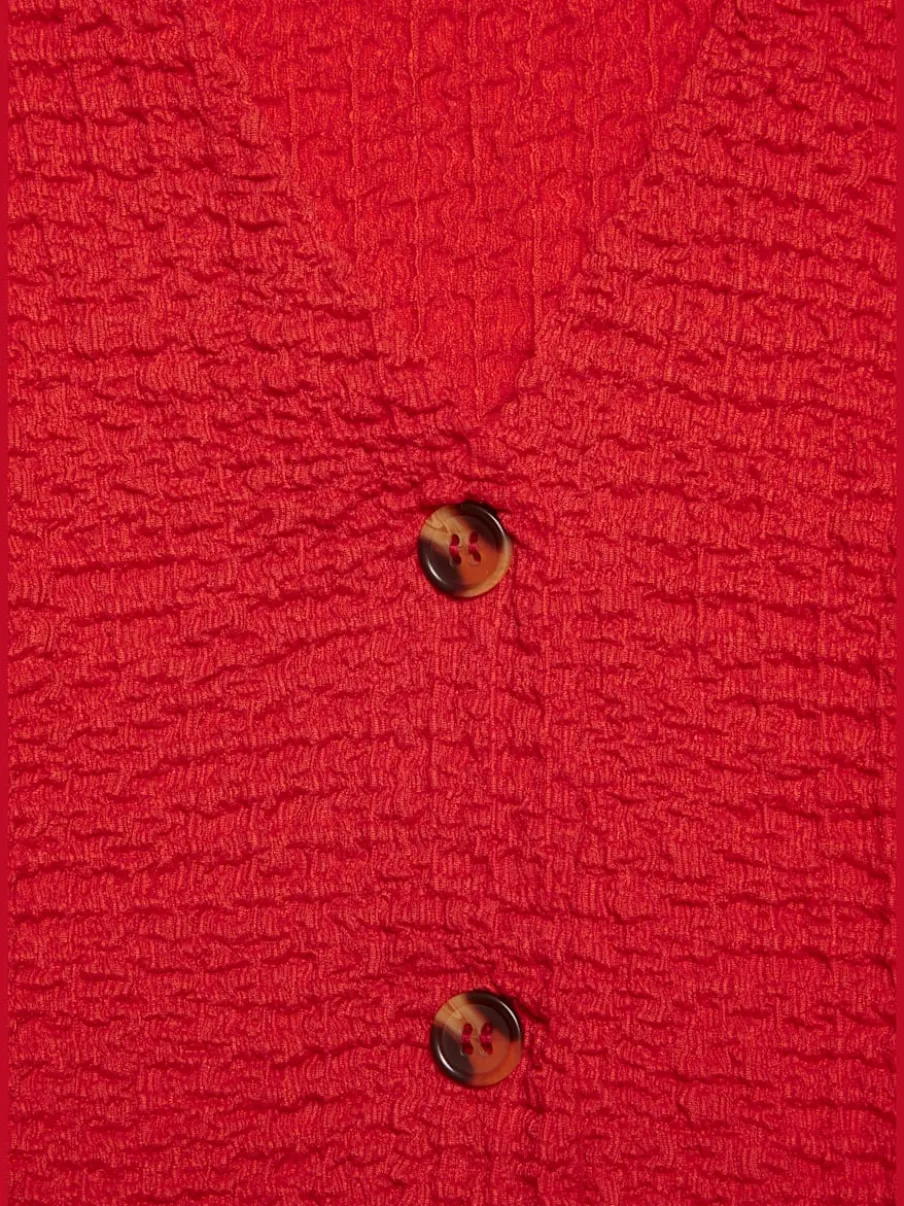 Débardeur gilet à encolure en V et boutons décoratifs