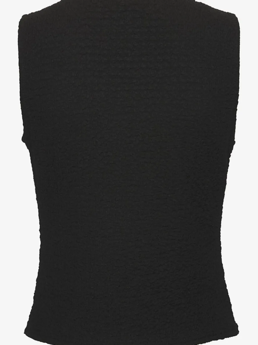 Débardeur gilet à encolure en V et boutons décoratifs