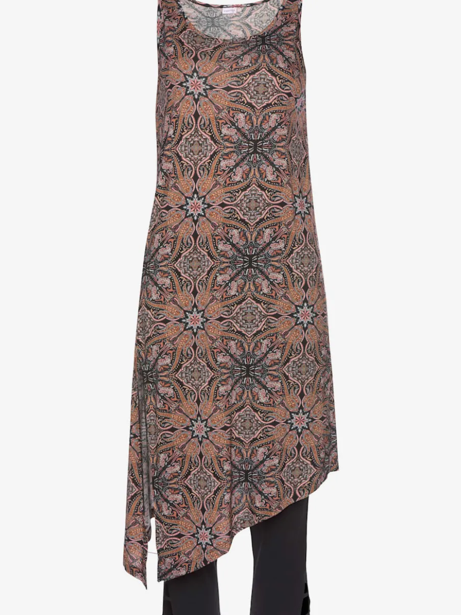 Débardeur long asymétrique avec fente latérale et caleçon 3/4