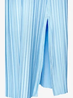 Débardeur long en tissu brillant avec plis et encolure ronde