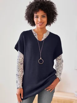 Débardeur long à la coupe ample en tricot doux