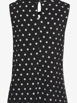 Débardeur à pois avec encolure fendue et sans manches