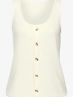 Débardeur sans manches avec patte de boutonnage et ceinture élastiquée