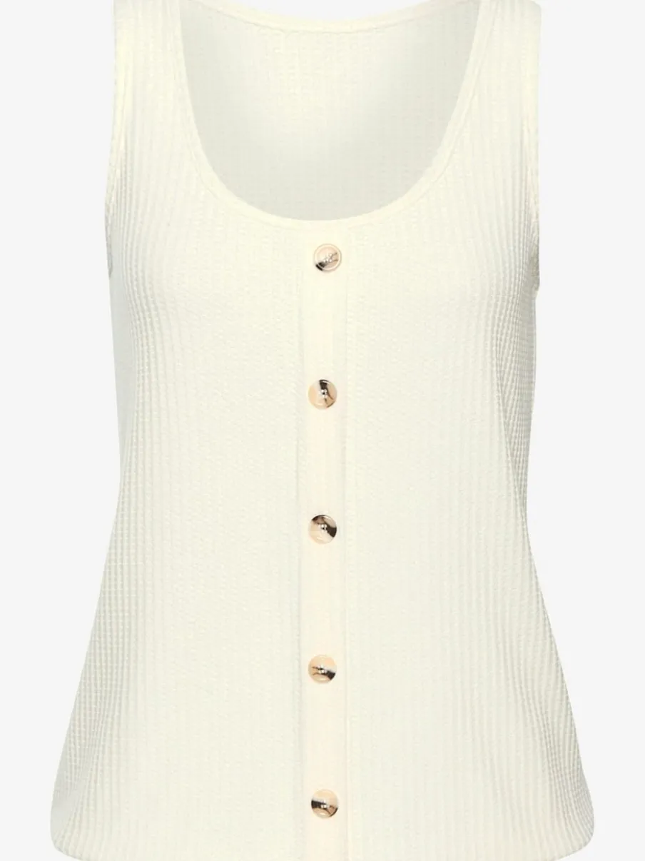 Débardeur sans manches avec patte de boutonnage et ceinture élastiquée