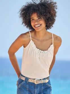 Débardeurs en dentelle avec encolure en V réglable