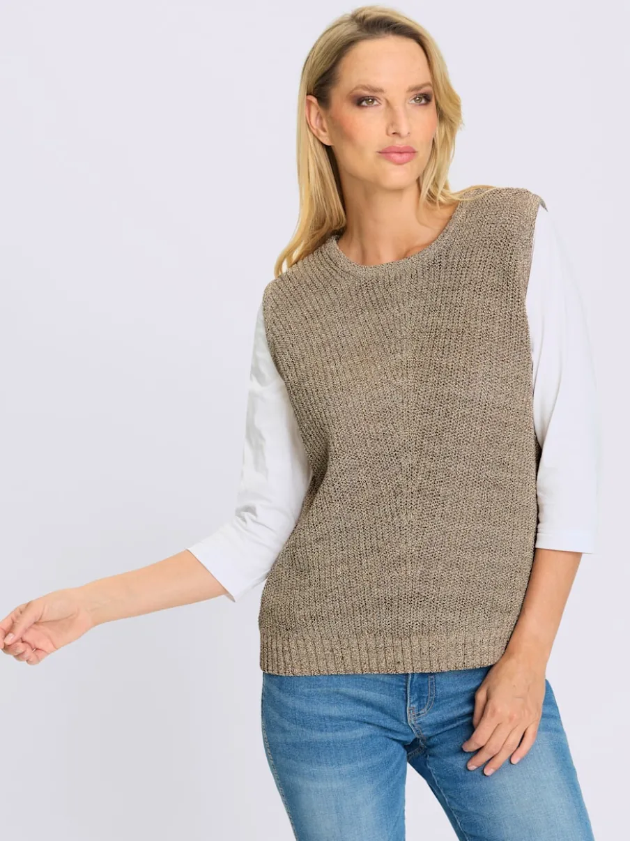 Débardeurs en tricot avec motif animal et encolure ronde