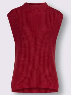 Débardeurs en tricot col corolle manches légères motif moderne