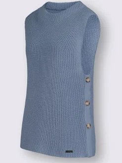 Débardeurs en tricot à col montant avec fente latérale