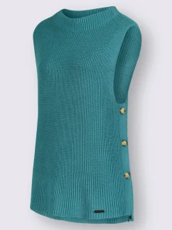 Débardeurs en tricot à col montant avec fente latérale