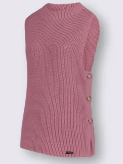 Débardeurs en tricot à col montant avec fente latérale
