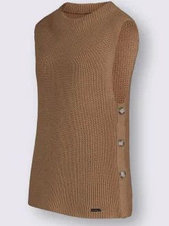 Débardeurs en tricot à col montant avec fente latérale
