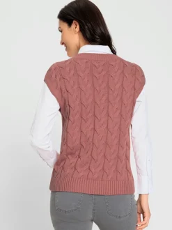 Débardeurs en tricot à motif torsadé en V
