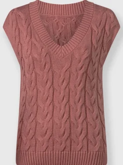 Débardeurs en tricot à motif torsadé en V