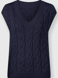 Débardeurs en tricot à motif torsadé en V