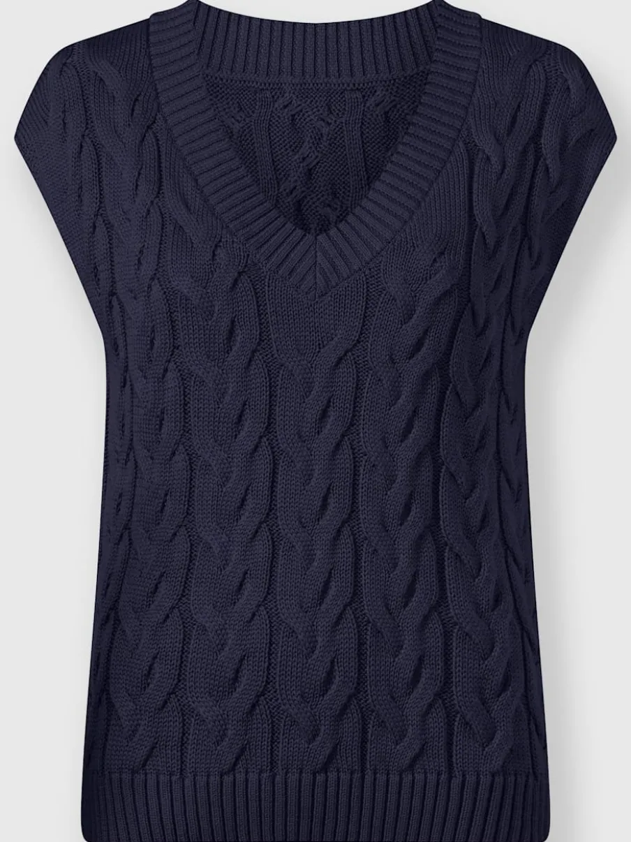 Débardeurs en tricot à motif torsadé en V