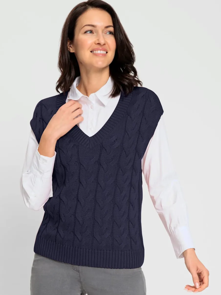 Débardeurs en tricot à motif torsadé en V