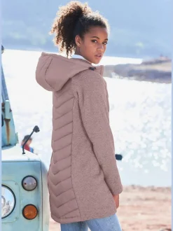 Doudoune manteau matelassé avec capuche et poches zippées