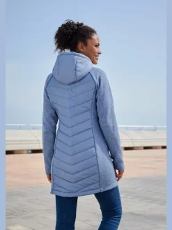 Doudoune manteau matelassé avec capuche et poches zippées