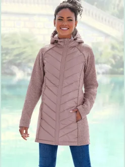 Doudoune manteau matelassé avec capuche et poches zippées