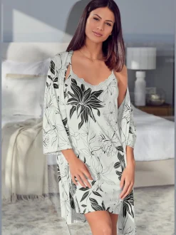 Déshabillé court à motif floral