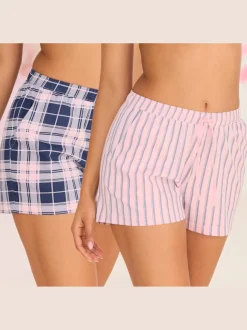 Ensemble de 2 shorts de pyjama à carreaux ou à rayures