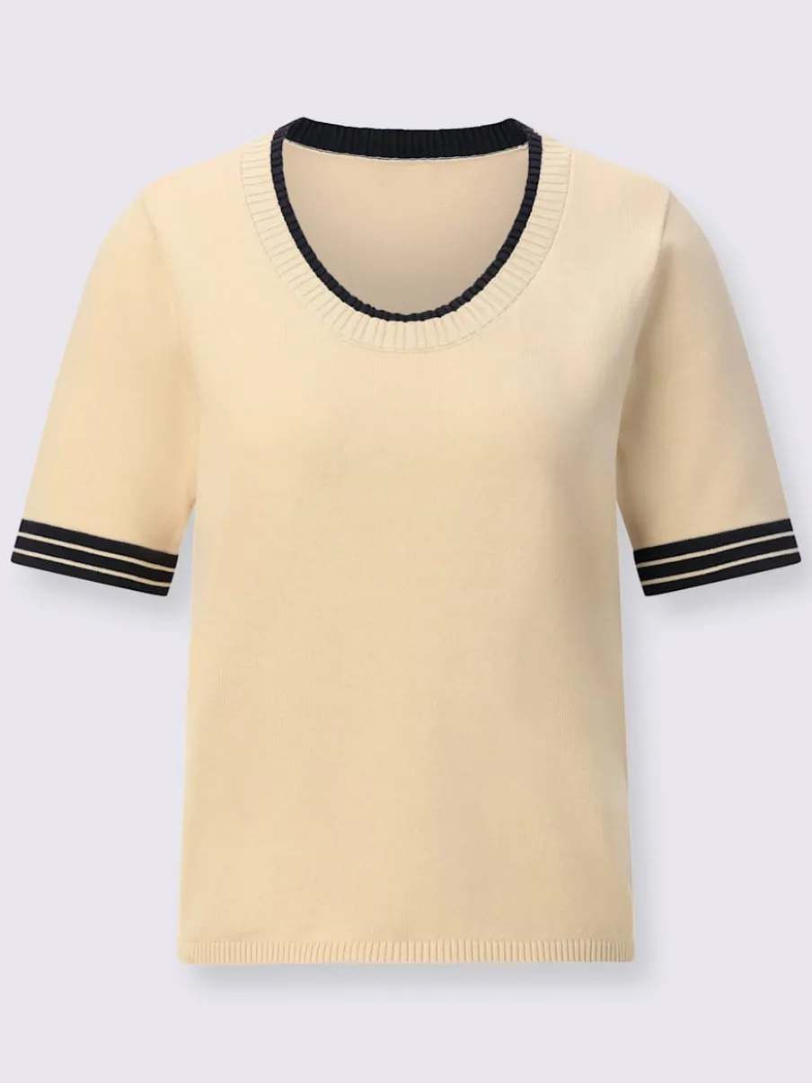 Ensemble deux pièces en tricot avec col contrasté