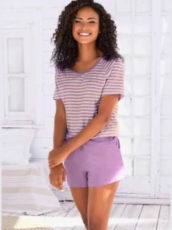 Ensemble pyjama court avec broderie