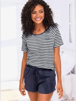 Ensemble pyjama court avec broderie