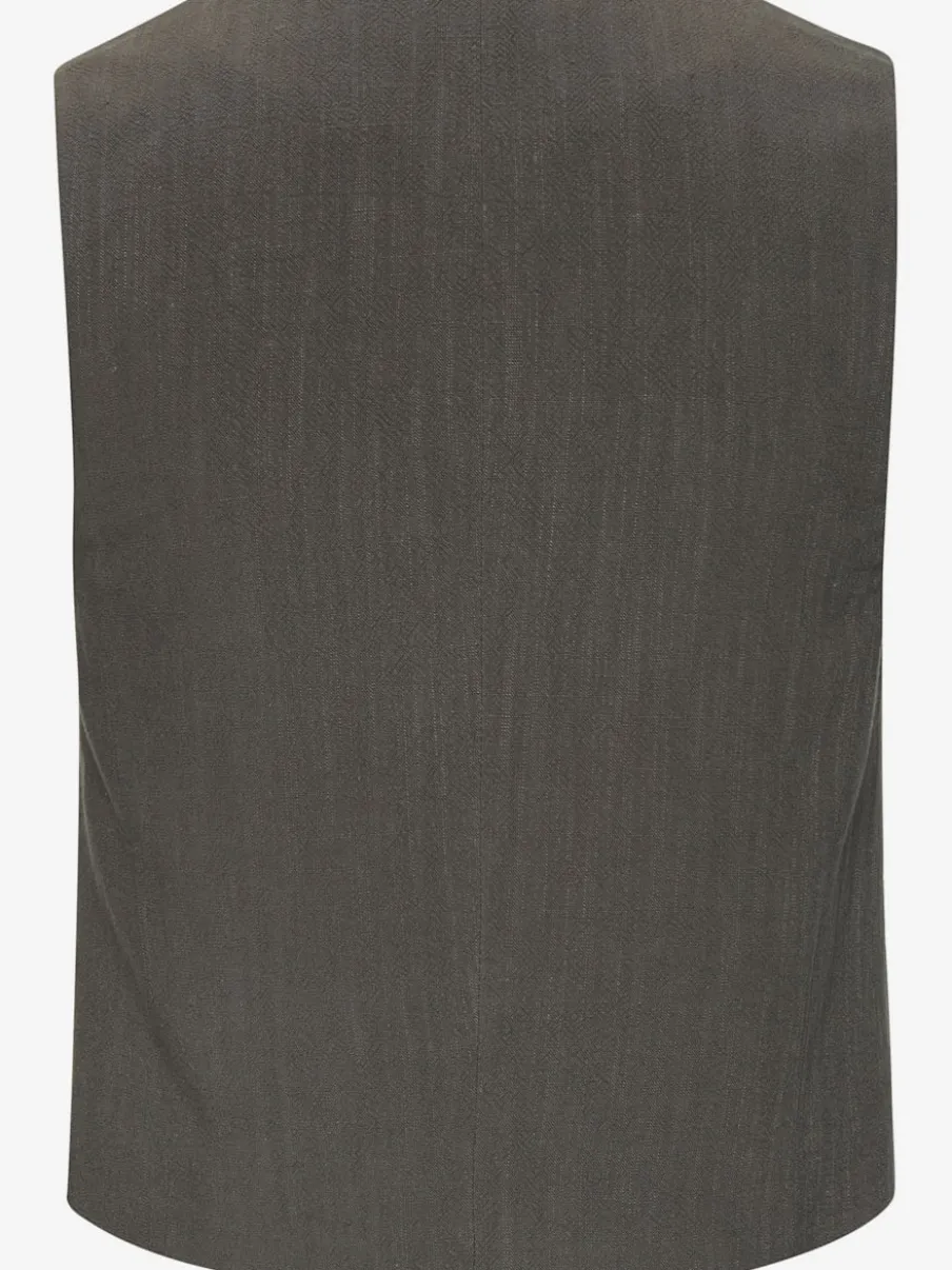 Gilet court à encolure en V avec patte de boutonnage