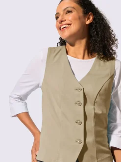 Gilet de costume à col V avec patte de boutonnage