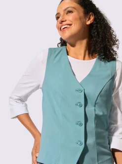Gilet de costume à col V avec patte de boutonnage