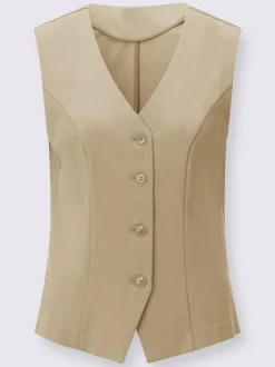 Gilet de costume à col V avec patte de boutonnage