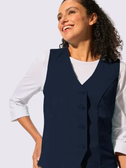 Gilet de costume à col V avec patte de boutonnage