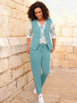 Gilet de costume à col V avec patte de boutonnage
