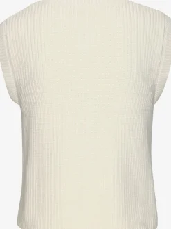 Gilet en tricot avec boutons dorés et poches plaquées