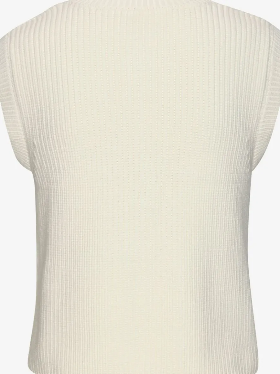 Gilet en tricot avec boutons dorés et poches plaquées