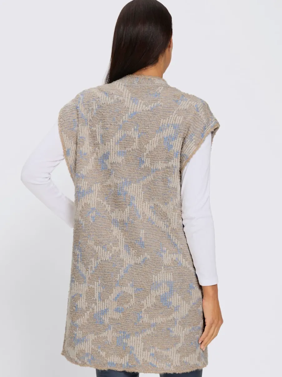 Gilet en tricot coupe ouverte affinante