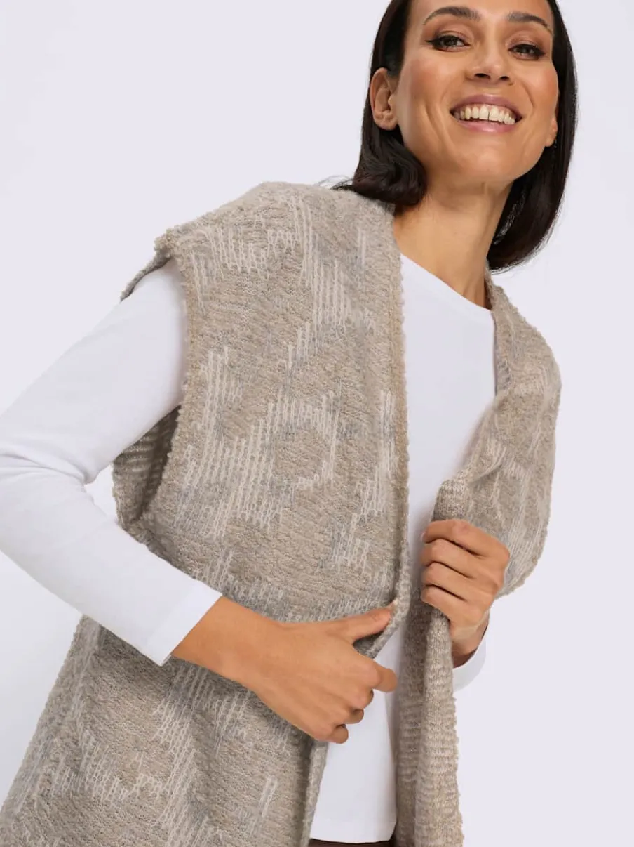 Gilet en tricot coupe ouverte affinante