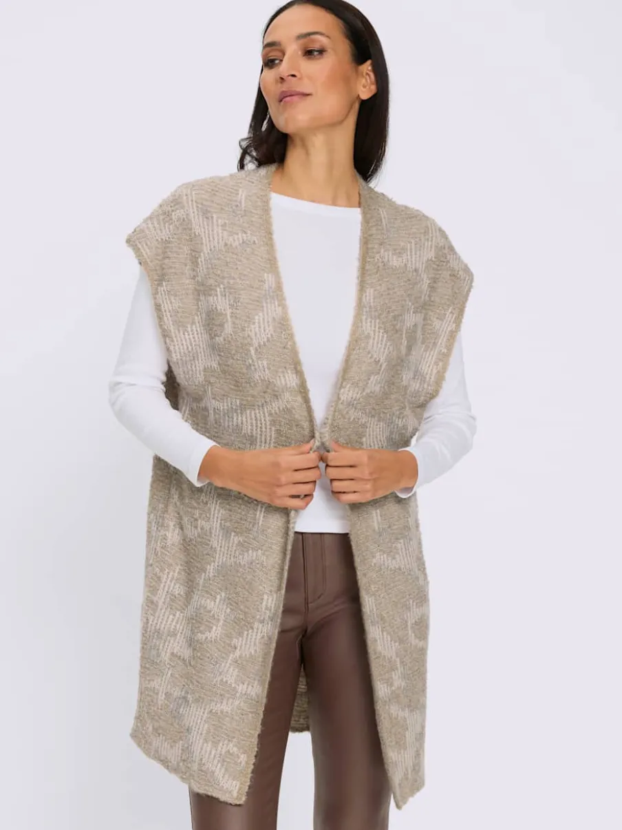 Gilet en tricot coupe ouverte affinante