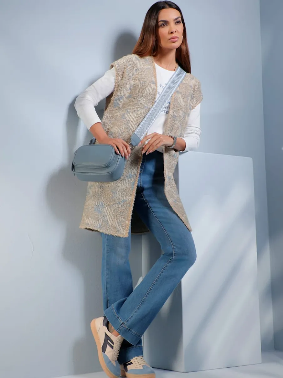 Gilet en tricot coupe ouverte affinante