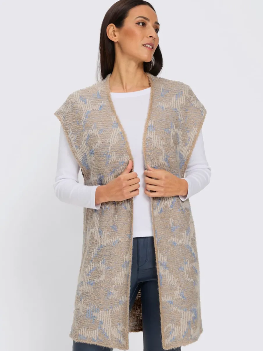 Gilet en tricot coupe ouverte affinante