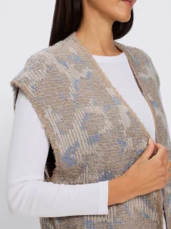 Gilet en tricot coupe ouverte affinante