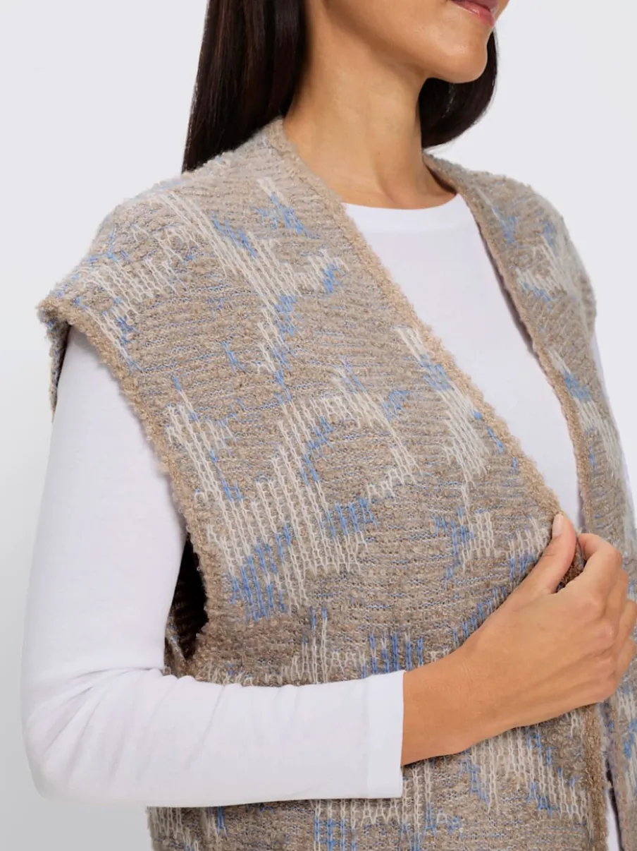 Gilet en tricot coupe ouverte affinante