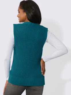 Gilet en tricot à encolure en V avec boutons