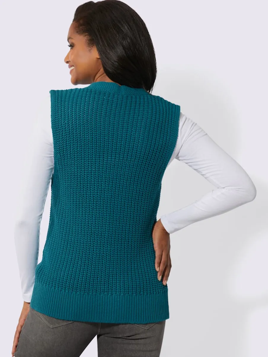Gilet en tricot à encolure en V avec boutons