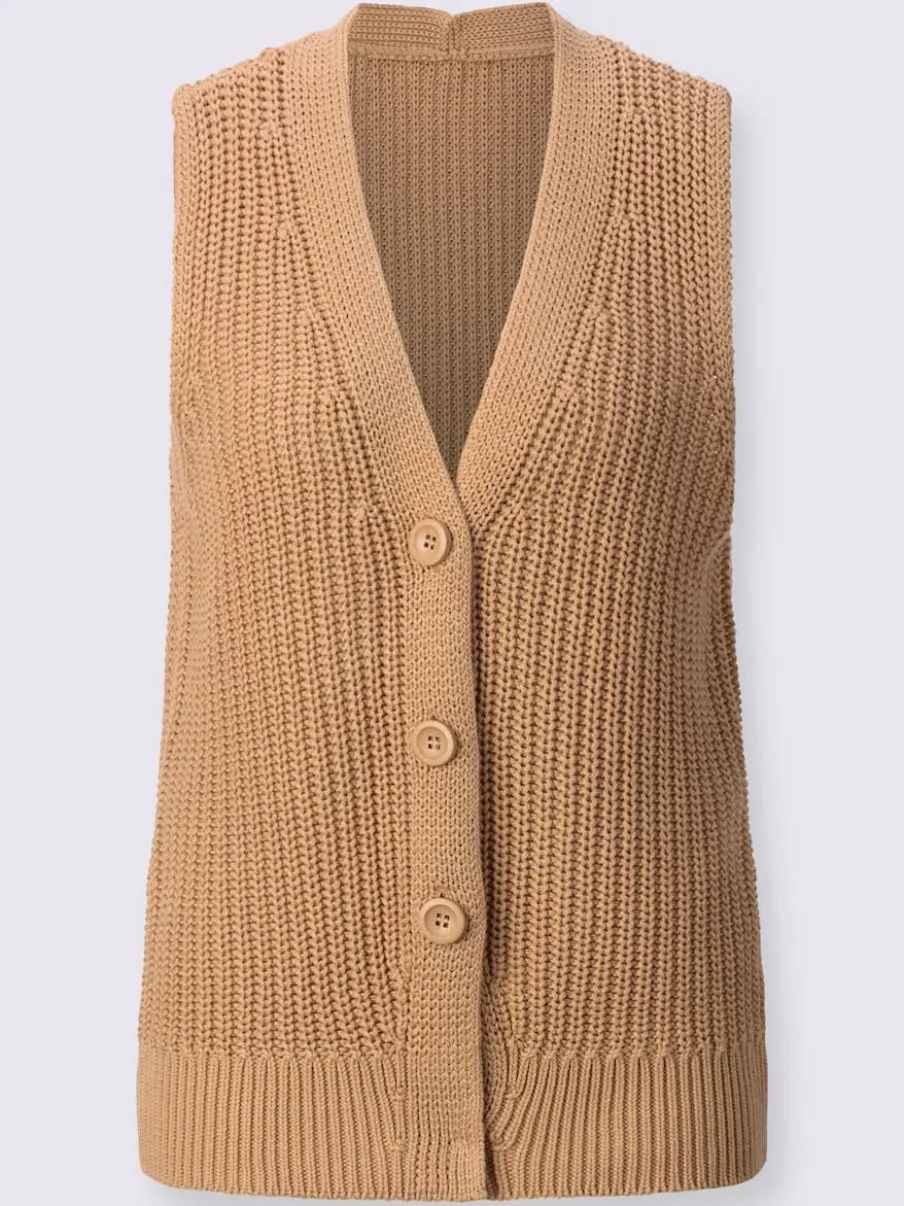Gilet en tricot à encolure en V avec boutons